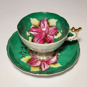 Teacup and Saucer Pink Flower Vintage